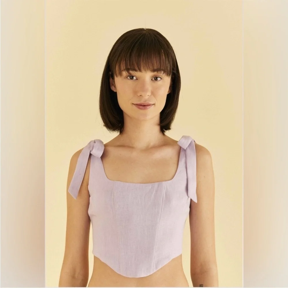 FARM Rio Lilac Corset Top Lilac Size L - Picture 2 of 11